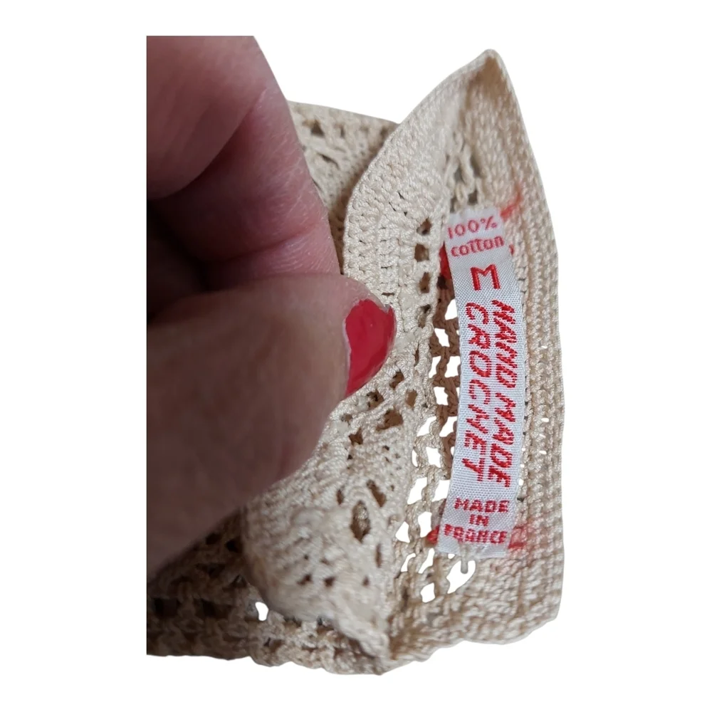 Gorgeous Handmade in France Lacy Crocheted Gloves